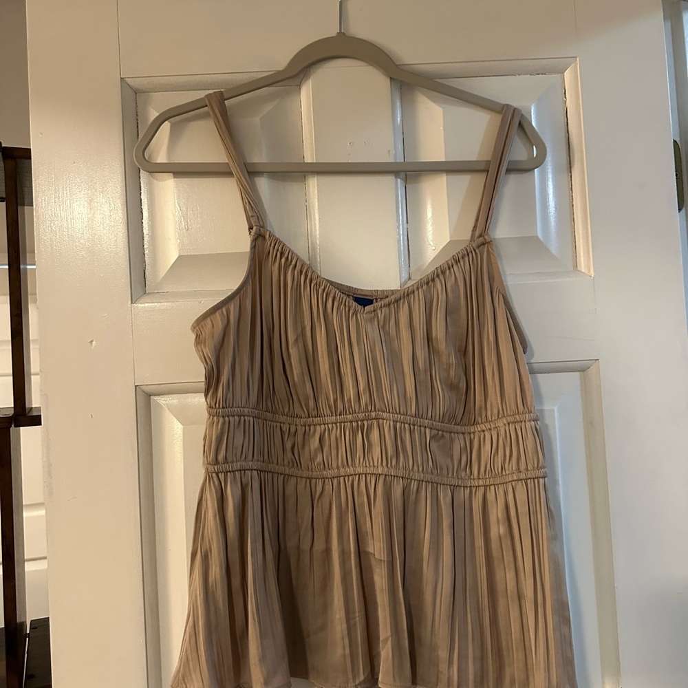 Old Navy Brown Pleated Smocked Camisole Top